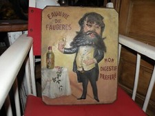 Antique 19th century advertising plaster "Eau de vie de Faugéres"