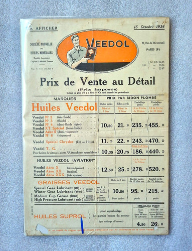 Affiche publicitaire veedol - affiche,