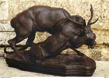 Art - Antoine Louis Barye - Deer styled by a panther - CPM - See Straight Scans