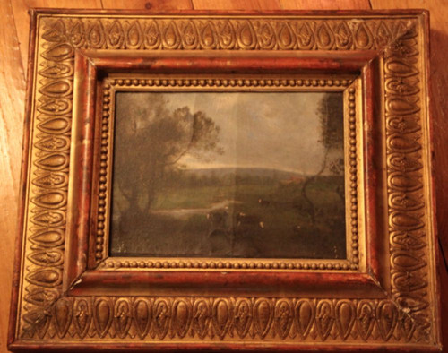 Hst huile toile ancienne - huile,