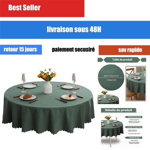 Nappe ronde 140 vert - ronde,