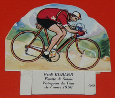 CHROMO FIGURINE GROSJEAN VACHE SERIEUSE 1950 CYCLISME FERDI KÜBLER SUISSE TOUR
