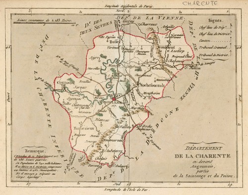 Charente carte ancienne - charente,