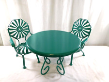 American Girl Doll Kit’s Patio Bistro Set Green Metal Table + 2 Chair 2012