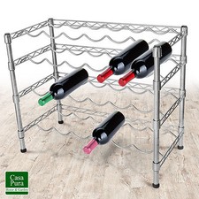 Range-Bouteilles Étagère à Vin de Cuisine Gastro en Métal Support 2 Tailles