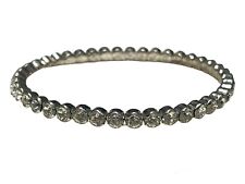 Diamante Crystal Diamond Rhinestone Bangle Bracelet Silver