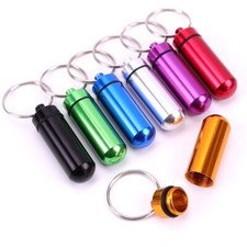 Porte Clef Boite Médicament Pilulier Pillbox Voyage Porte clé Aluminium Pillule