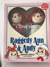 Vintage RARE 2002 Raggedy Ann & Andy IMPISH Smile Doll Set Limited Edition Japan
