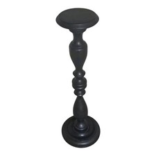 Round Outdoor Side Table with Black Balloon Wood Base
