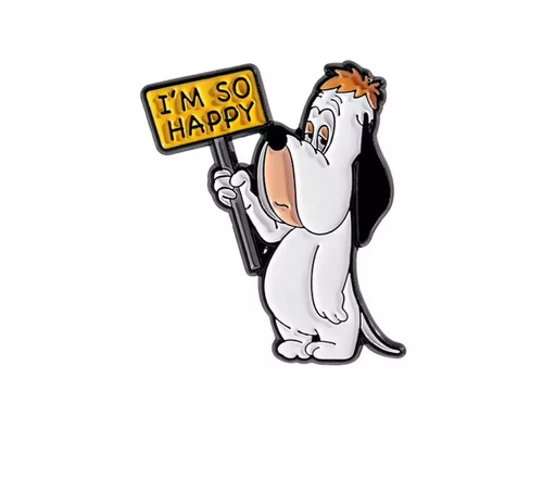 Pin droopy avec pancarte m - pin's,