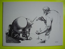 SÉRIGRAPHIE " HUMOUR NOIR , HOMMES EN BLANC "  Claude SERRE/ médecin, psy , kiné