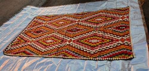 Fun bold vintage wool kilim