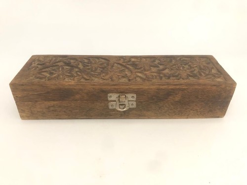 Boîte coffre bois motifs - boîte,