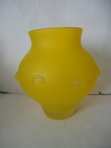 Grand vase jaune verre - vase,