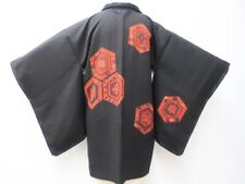 Japanese Haori Jacket Kimono Silk Flower Lacquer 120y EB-219