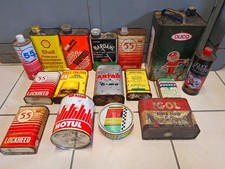 VINTAGE 16 BIDONS D'HUILE / POT GRAISSE / POLISH METAL DECO AUTO GARAGE OIL CAN