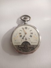 Pocket Watch Running Hebdomas Jours 8 , Tage Silver Case
