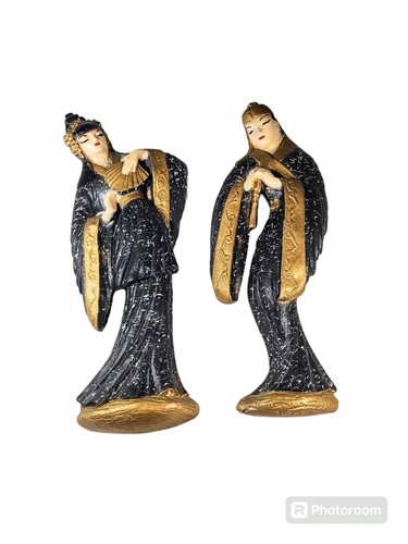 Vintage chalkware asian couple - chalkware,