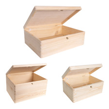 Creative Deco Boite Rangement en Bois avec Clé | BRUT ET NON PONCÉ