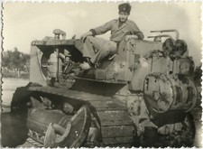 PHOTO ANCIENNE - VINTAGE SNAPSHOT - MILITAIRE CHENILLETTE - MILITARY TRACTOR 