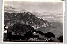 Ravello Panorama dalle terrasse dell Albergo Ristorante Rufolo RPPC Postcard