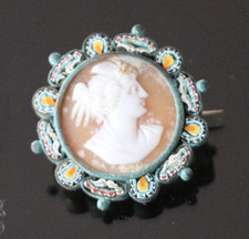 Broche camée ancienne certie