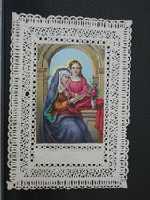 Pious image very fine lace scissor I salue marie, Godeau