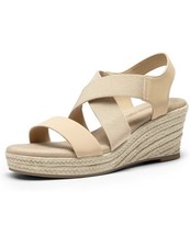 DREAM PAIRS Sandales compensées à plateforme pour femmes, élastique à...