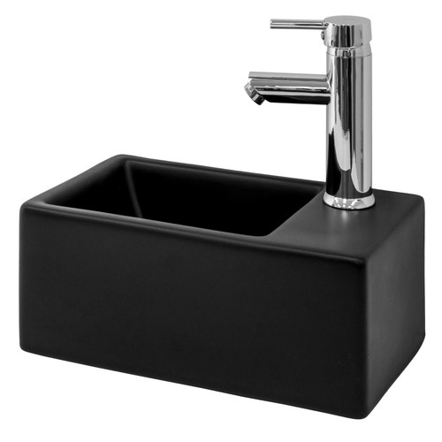 Vasque poser lave main - lave, noir