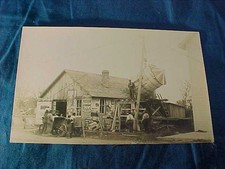 1913 BUILDING a BARN SILO Raising OHIO REAL PHOTO POSTCARD