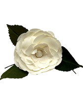 Vintage Camellia flower silk pin boutonniere lapel Millenary Hat