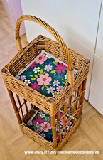 PORTE BOUTEILLES en rotin