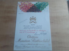 wine label chateau Mouton Rothschild 1979 wine label specimen 75cl Domoto