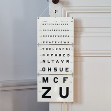 Vintage Monoyer Visual Acuity Scale 5 Meters Eye Test Plastic Sign