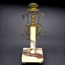 Bougeoir ancien en laiton et marbre veiné? cheminée style 19e Vintage