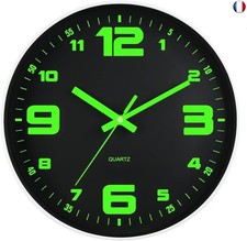 DIYZON Horloge Murale Lumineuse, Silencieuse sans Tic-Tac 30 CM Fonctionne à 