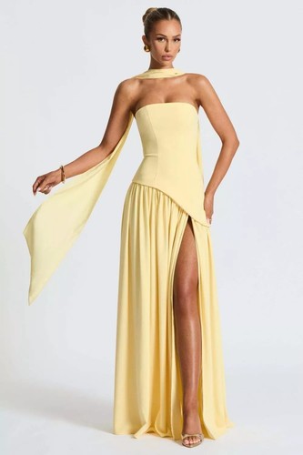 Robe bande jaune pastel - À,
