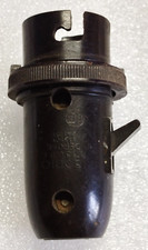 ISODIO B22 Black Bakelite Switch Socket with Ring No 10mm VGC