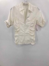 Pre-Owned Anne Fontaine Ivory Size 36 Zip Front Blouse
