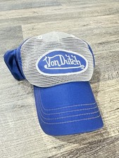 Von Dutch - Originals BLUE WHITE Truckers Cap Hat Snapback Mesh Authentic