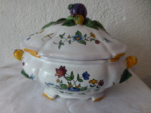 Grande bonbonniere faience - bonbonniere,