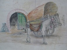 Charles d'Aguerregaray (1859-1936) (069) - pastel - charrette