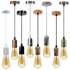 E27 Plafonnier Rose Fixation Lampe Vintage Industriel Douille Pendentif Clair