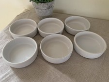 6 Ramequins Cassolettes En Terre Cuite Émaillée Blancs