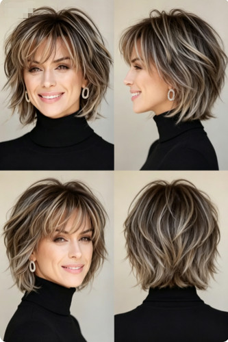 Ash brown with silver blonde
