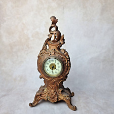 Réveil Horloge-  Style Rococo -  Métal ou Régule Doré - Vintage Décoratif