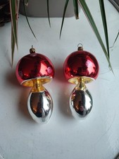 Ancienne Déco Sapin De Noël,Champignon Verre Mushroom Glass Christmas Tree