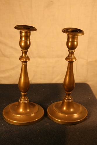 Paire bougeoirs anciens en - paire,