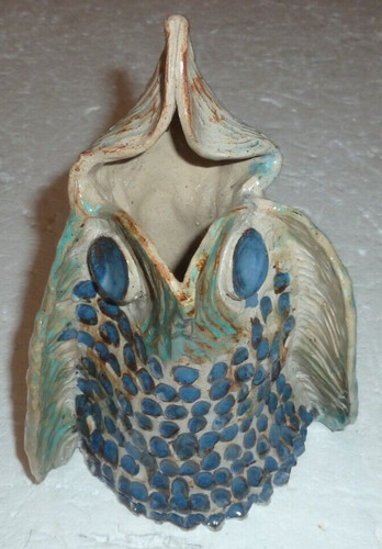 Vase carpe brochet grès - brochet,