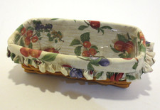 Longaberger Slanted Rectangle basket-Fruit Medley liner/protector